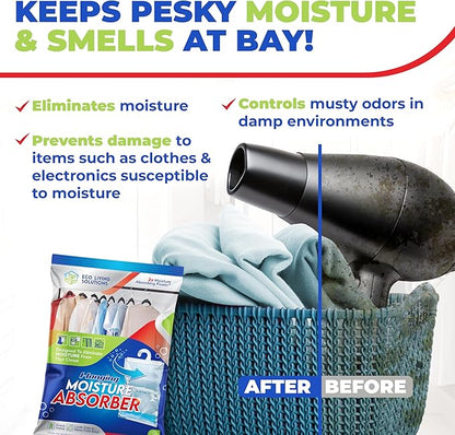 Moisture Absorber Packets, Fragrance Free, Humidity Absorber, Hanging Closet - Image 2