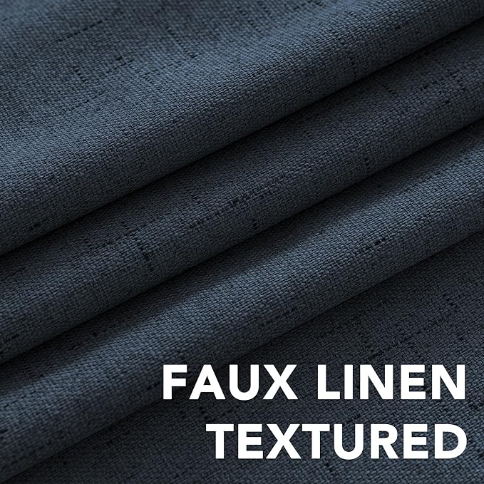 H.VERSAILTEX Linen Blackout Curtains 84 Inches Long 100% Absolutely Blackout - Image 4