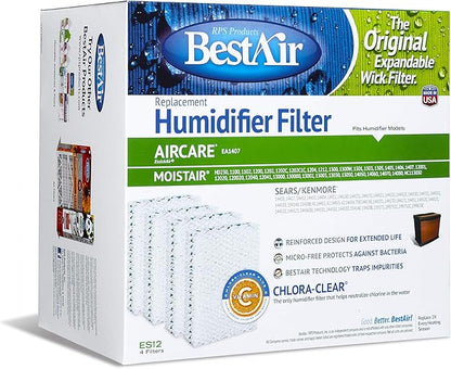 BestAir ES12-2 Extended Life Humidifier Replacement Paper Wick Humidifier Filter by FreudenbergFiltrationTechnologies