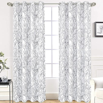 DriftAway Tree Branch Blackout Curtains Double Layer 84 Inches Long by DriftAway