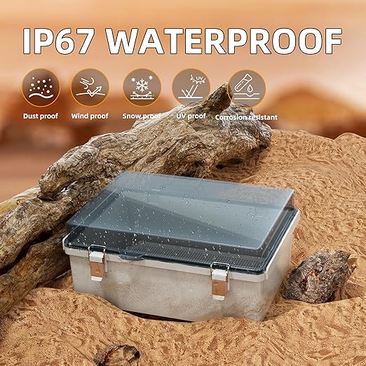 Joinfworld Electrical Box Weatherproof Plastic Junction Box 15.7x11.8x7.1 - Image 2