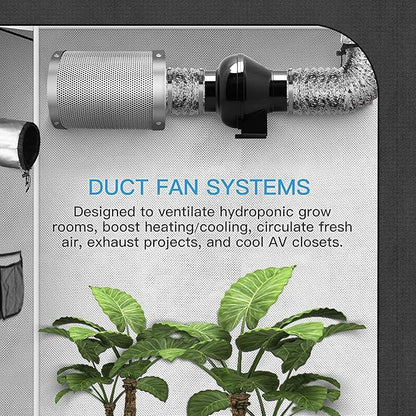 YSSOA 4 Inch Inline Duct Ventilation Fan 195 CFM HVAC Vent Blower Exhaust - Image 7