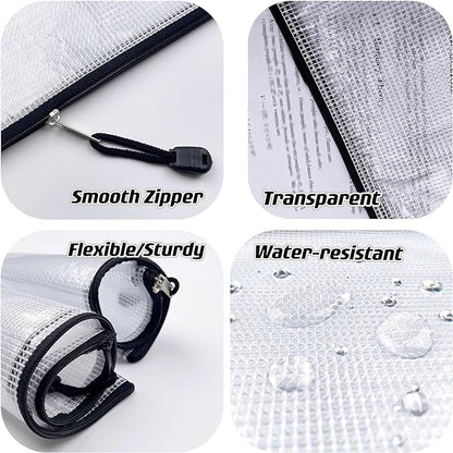 Oaimyy-A6, Mesh Zipper Pouch Document Folders Bag Plastic Zip File Folders - Image 4