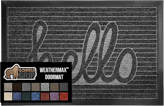 GORILLA GRIP 100% Waterproof All-Season WeatherMax Doormat, US Designed Natural by GorillaGrip