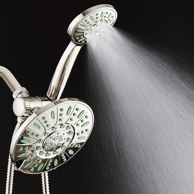 AquaDance Antimicrobial/Anti-Clog High-Pressure 30-setting Rainfall Shower Combo - Image 7