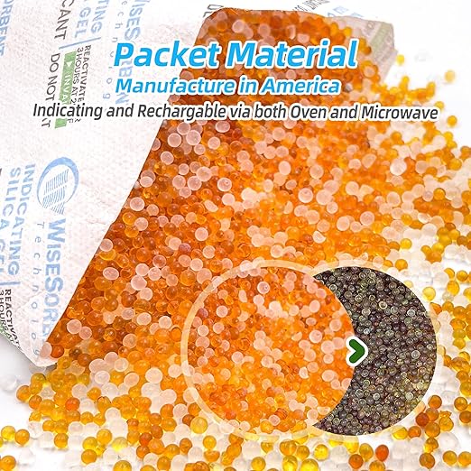 50g Desiccant Packs, Indicating Silica Gel Packets, Rechargeable Desiccant Packs - Image 2