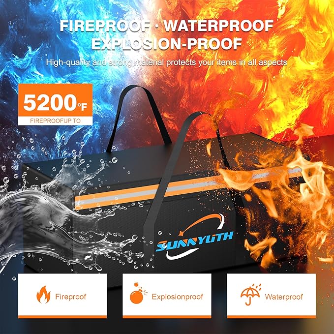 Large Fireproof Document Bags, Large Capacity Waterproof Storage Box - Image 3