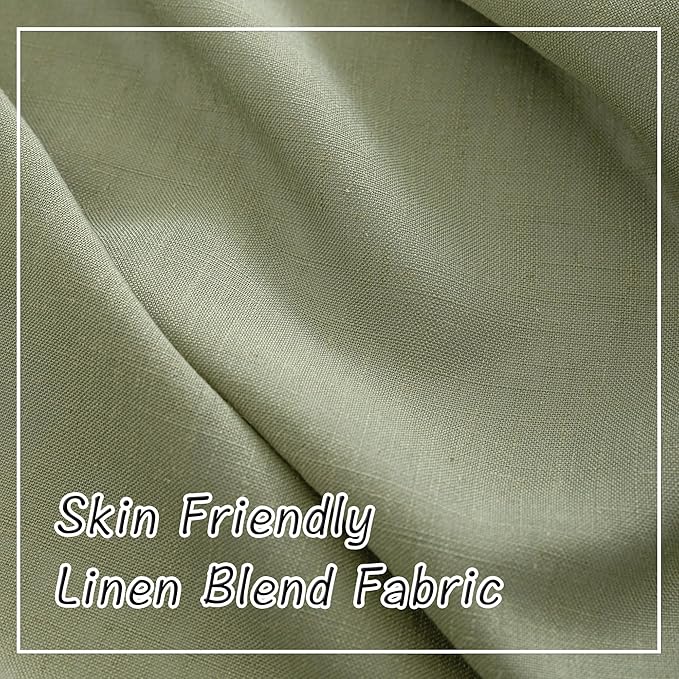 DONREN Sage Green Back Tab Curtains 80 Inches Long 2 Panels - Image 6
