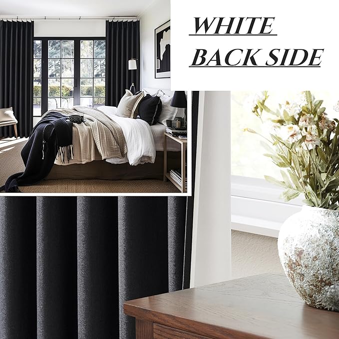 Unique Pinch Pleated Black Blackout Curtains 86 Inches Long - Image 6