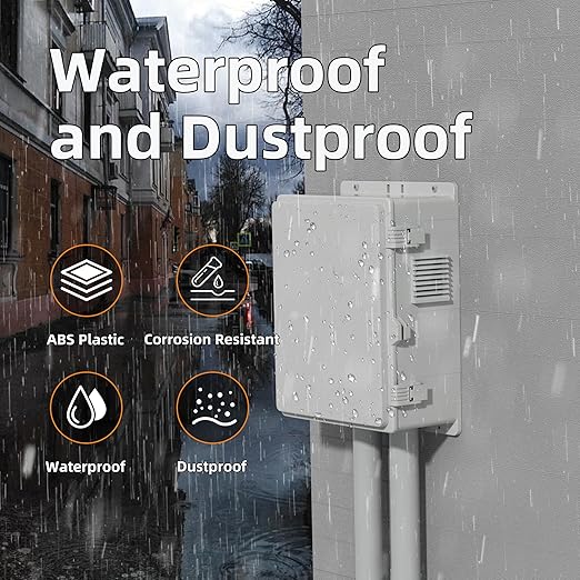 Joinfworld Vented Outdoor Enclosure Box 18.1x12.6x6.4 Outdoor WiFi Enclosure - Image 5