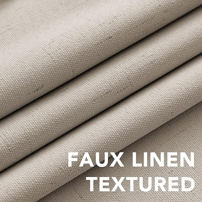 H.VERSAILTEX Linen Blackout Curtains Durable Thick Textured Linen Look 100% - Image 4