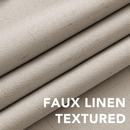 H.VERSAILTEX Linen Blackout Curtains Durable Thick Textured Linen Look 100% - Image 4