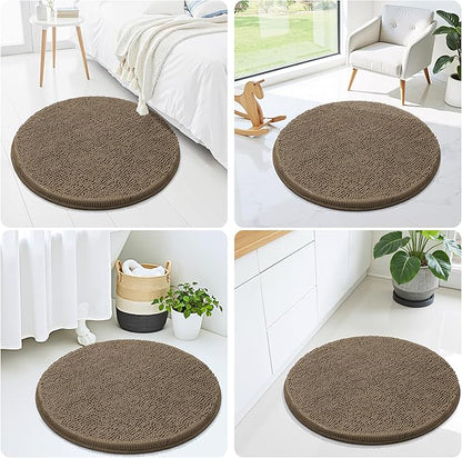 Smiry Luxury Chenille Round 24x24, Extra Soft and Absorbent Shaggy Bathroom Mat - Image 7