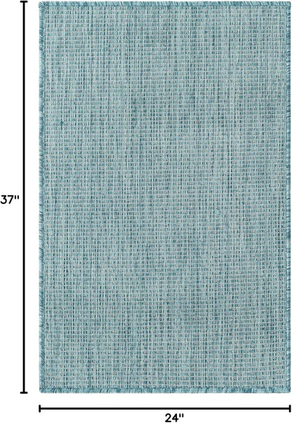 Unique Loom Collection Casual Transitional Solid Heathered Indoor/Outdoor - Image 2