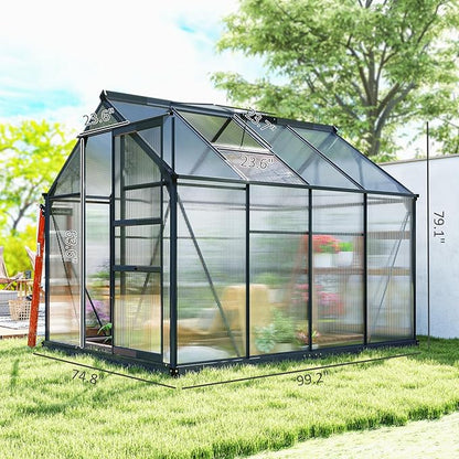 Outsunny 6' x 8' Greenhouse for Outdoors, Polycarbonate Greenhouse - Image 7