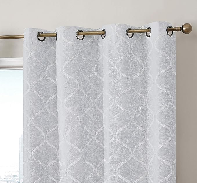 HLC.ME Versailles Lattice Flocked 100% Complete Blackout Thermal Insulated by HomeLinenCollections