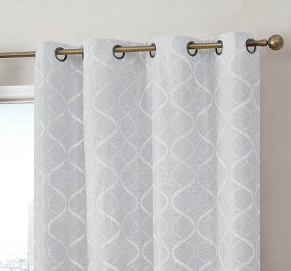 HLC.ME Versailles Lattice Flocked 100% Complete Blackout Thermal Insulated by HomeLinenCollections