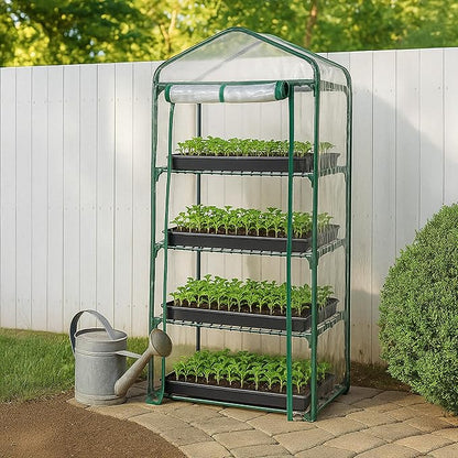 Miracle-Gro 23" x 17" x 57" 4-Tier Indoor/Outdoor Mini Greenhouse Plant Tent - Image 8