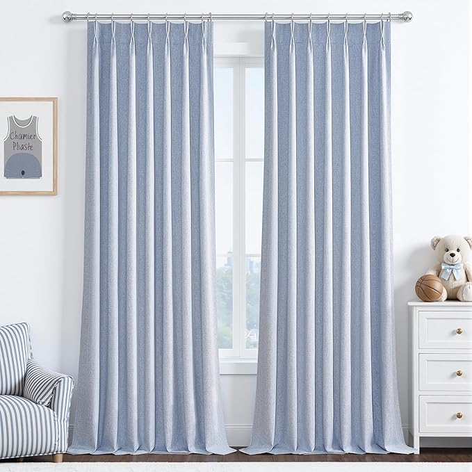 DustyBlue 108 Inches Light Blocking Curtains by QJMYDECO