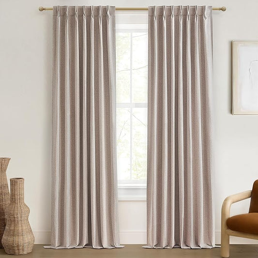 Extra Long Blackout Curtains for 10 Foot High Living Room Large Window Pinch by QJMYDECO