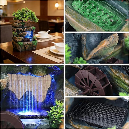11.81" Tabletop Rockery Fountain Indoor Waterfall Bonsai Desktop Mini Rockery - Image 3