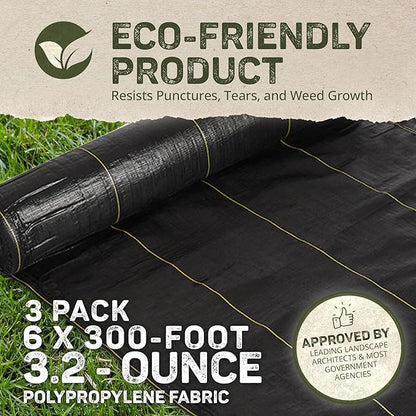 Dewitt 3-Pack Sunbelt Weed Barrier Fabric 3.2 oz, 6 x 300 Feet – Heavy-Duty - Image 4