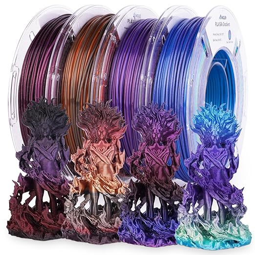 AMOLEN Silk PLA Filament Bundle, 3D Printer Filament Gradient 1.75mm Silk Shiny by AMOLEN