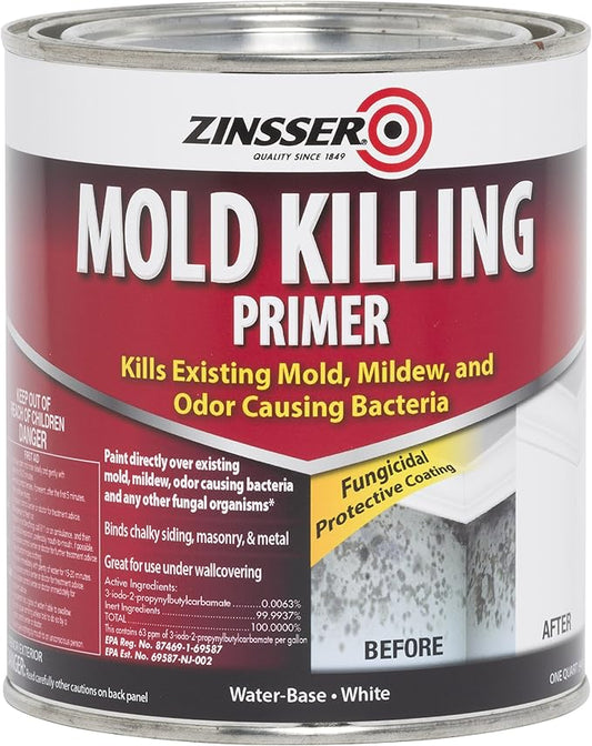 qt Zinsser 276087 White Zinsser, Mold Killing Primer Water-Based Mold Killing by Rust-Oleum