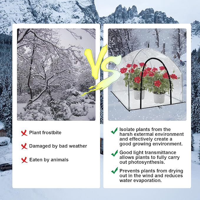 24.5″ *24.5″ *20.5″, Mini Greenhouse Winter Plant Warm Covers - Image 6