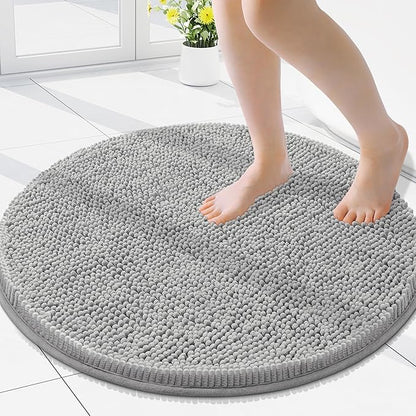 Smiry Luxury Chenille Round 24x24, Extra Soft and Absorbent Shaggy Bathroom Mat by Smiry