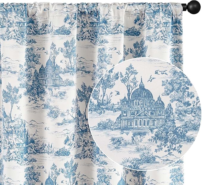 jinchan 95% Blackout Toile Curtains by JINCHAN