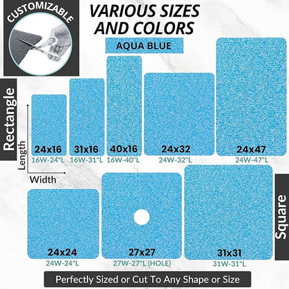 Enkosi Loofah Shower Mat with Drain Hole – Cushioned Anti-Slip Square Bath Mat - Image 6