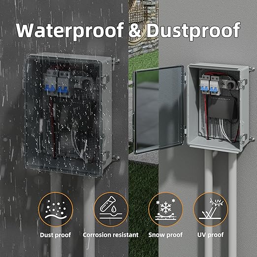 Joinfworld Clear Electrical Enclosure Box Outdoor 14x10x6 Plastic Junction Box - Image 2