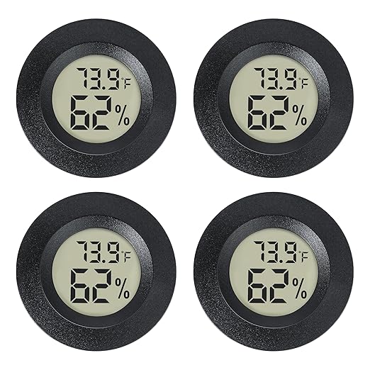 Mini Hygrometer Indoor/Outdoor Humidity Meter Hygrometer Thermometers 4 Pack by EWPJDK