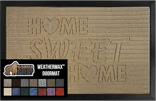 GORILLA GRIP 100% Waterproof All-Season WeatherMax Doormat, US Designed Natural by GorillaGrip
