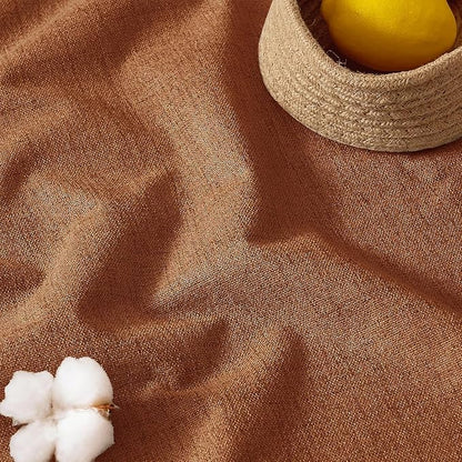 RYB HOME Burnt Orange Total Blackout Curtains Linen Texture, Rustic Fall - Image 8