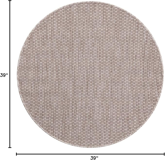 Unique Loom Outdoor Solid Collection Area Rug - Image 2