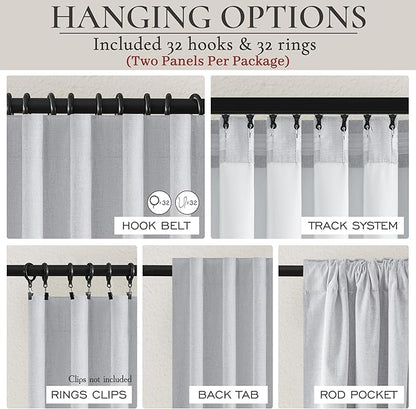 Light Grey Blackout Curtains 86 Inch Length 2 Panels Set - Image 3