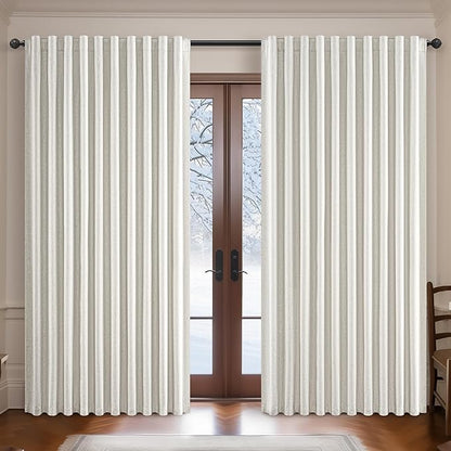 Extra Wide Room Darkening 96 Inch Curtains 2 Panels Set by QJMYDECO