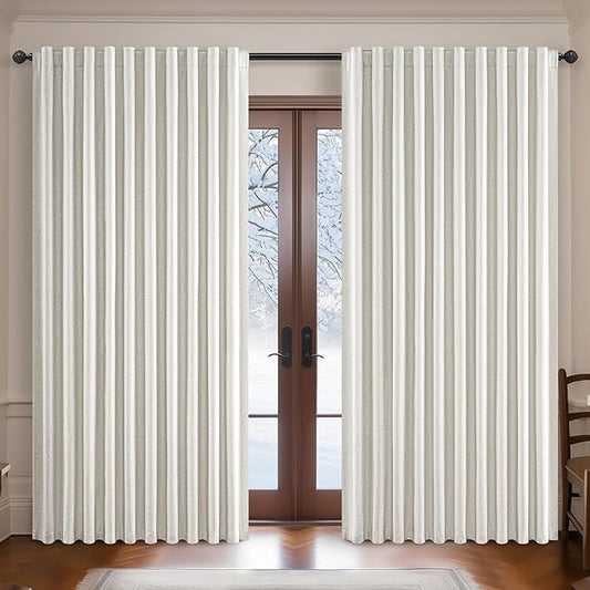 108 Inch Floor to Ceiling Blackout Curtains 70 Inches Wide by QJMYDECO