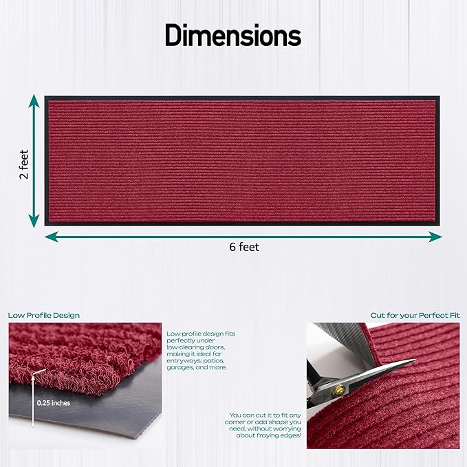 MaxMat® Extra Large Commercial Door Mat, Rubber Border Heavy Duty Door Mat - Image 2