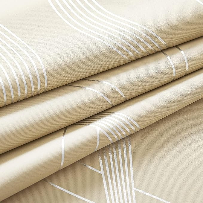 NICETOWN Blackout Curtains for Bedroom, Foil Printed Wave Lines Energy Saving - Image 9