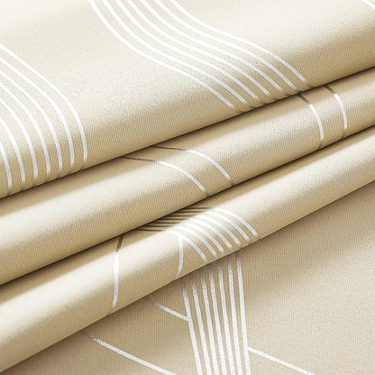 NICETOWN Blackout Curtains for Bedroom, Foil Printed Wave Lines Energy Saving - Image 9