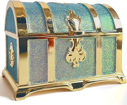 Retro Jewelry Box Arched Vintage Rectangular Metal Chest Necklace Ring Earrings by Unknown