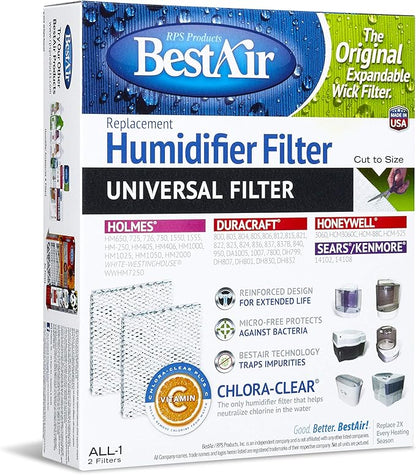 BestAir ALL-1-PDQ-5 Universal Extended Life Humidifier Replacement Paper Wick by FreudenbergFiltrationTechnologies
