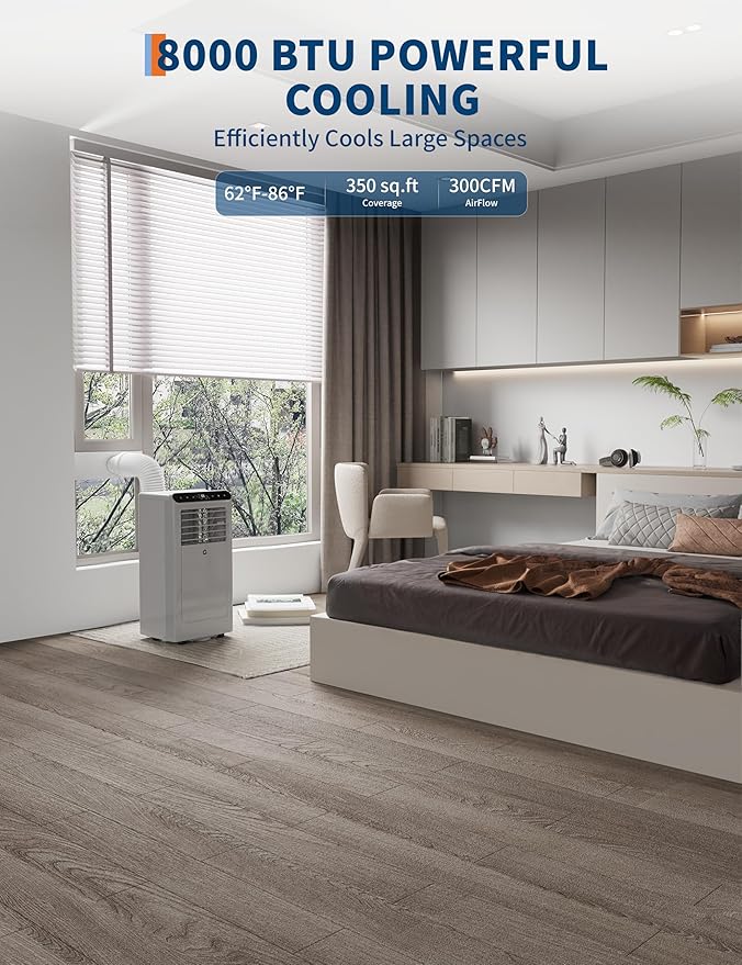 8000 BTU Portable Air Conditioners, 3 in-1 Portable AC Unit - Image 4
