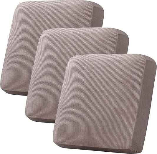 H.VERSAILTEX Velvet Stretch Couch Cushion Cover Plush Cushion Slipcover by HVERSAILTEX
