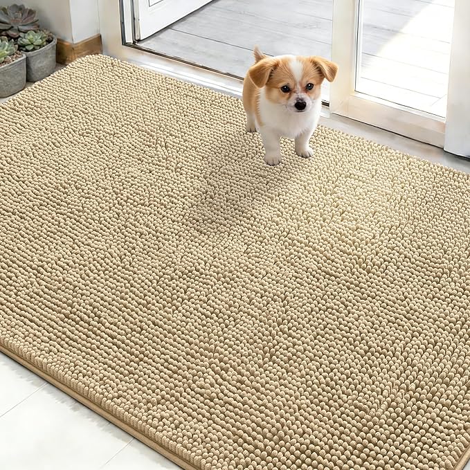 OLANLY Dog Door Mat for Muddy Paws 50x30, Absorbs Moisture and Dirt, Absorbent by OLANLY