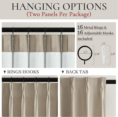 GreyBeige Black Out 54 Inches Long Boho Small Curtains 2 Panels Set, Farmhouse - Image 4