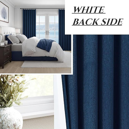 Navy Blue Blackout Curtains 102 Inch Length - Image 7